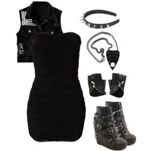 Untitled #997 Goth Outfits Polyvore, Styl Emo, Outgoing Outfits, Cute Emo Outfits, Scene Outfits, Emo Dresses, Outfits Polyvore, Love Jewelry, Emo Outfits