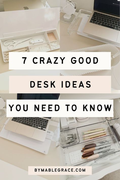 7 Crazy Good Desk Organization Ideas from Amazon You Need to Try Small Office Ideas Business, Decorate Desk At Work, Small Desk Space, Office Desk Decor For Work Cubicle, Work Office Decor Professional, Desk Decor Ideas Office, Decorating Your Office At Work, Work Cubicle Decor, Office Ideas For Work