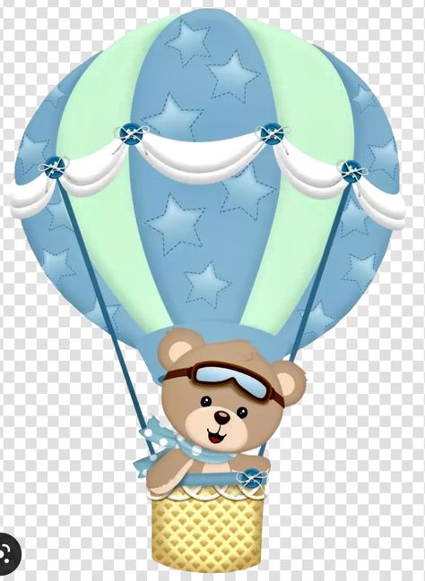 Bear In Hot Air Balloon Clipart, Teddy Bear Cake Topper Printable, Teddy With Balloons, Hot Air Balloon Teddy Bear, Hot Air Balloon Printable, Baby Birthday Invitation Card, Hot Air Balloon Clipart, Baby Shower Oso, Hot Air Balloon Cake