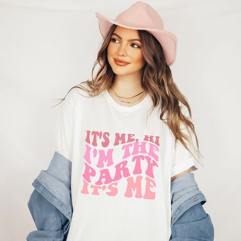 Bachelorette Party Shirts, Taylor Swift Bridal Party Theme, Its Me Hi Im The Party Its Me, Bridesmaid Shirts,Matching Shirts,Midnights Swift https://etsy.me/3ZyrBtM #bacheloretteshirt #erastourshirt #midnightsswift #taylormidnights #swiftiegift #bridetshirt #swiftie Bachelorette Matching Shirts, Thirty Flirty And Thriving, Bride Tshirt, Retro Bride, Disco Cowgirl, Mrs Shirt, Nashville Bachelorette, Beach Bachelorette, Bride Shirt