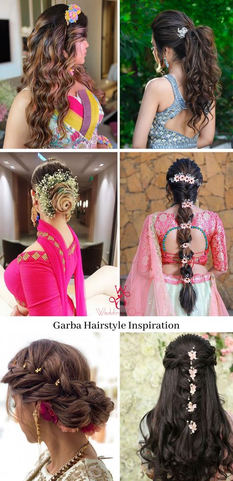 Pick out gorgeous hairstyles for garba night from here! #garba #garbanight #garbanighthairstyles #hairstyles #bridalhairstyles #navratri #navratrihairstyles #gujratihairstyles #garbadress #garbaoutfit #navratrioutfit #dandiyaoutfit #dandiyahairstyle Bridal Garba Hairstyle, Hairstyles For Garba Night, Garba Hairstyles, Navratri Hairstyles, Indian Vegetable Recipes, Teej Festival, Backyard Engagement Parties, Garba Night, Backyard Engagement