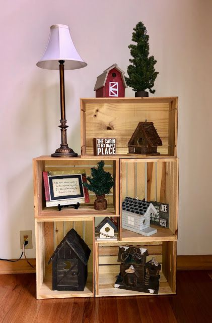 Crate Shelf Ideas, Wood Crate Ideas, Wood Crate Shelves, Wooden Crate Shelves, Crate Shelf, Crate Bookcase, Man Tips, Crate Shelves Diy, Crate Decor