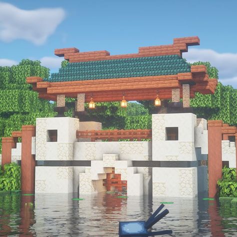 Japanese Bridge Minecraft, Japanese Window Design, Mexico Buildings, Bridge In Minecraft, Minecraft 2023, Japanese Window, Minecraft Japanese, Minecraft Garden, Mc Builds