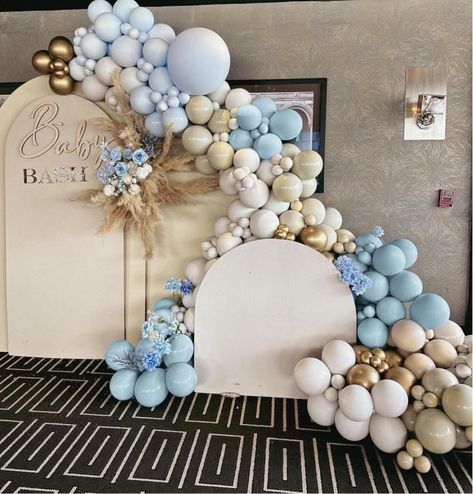 PRICES MAY VARY. Blue Balloon Arch Kit： Our Balloon arch kit includes a total of 119 double-stuffed balloons in dusty blue, light blue, and apricot and sand white hues. Effortlessly create breathtaking balloon arches or dreamy garlands, transforming your space into a captivating haven. Double-Stuffed Design, Truly Unique: Our Double-Stuffed Balloon Kit leads the way in balloon decor trends. Each balloon is double-layered, skillfully merging two carefully chosen colors to create a unique visual e Light Blue Baby Shower Ideas, Fall Boy Baby Shower Ideas, Blue Balloon Arch, Cloud Baby Shower Theme, Christening Decor, Gold Balloon Garland, Stuffed Balloons, Baby Boy Sprinkle, Bautizo Ideas