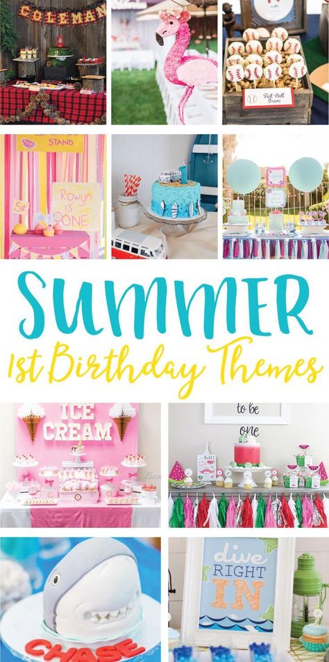 10 Summer 1st Birthday Party Ideas on Love the Day Summer 1st Birthday Party Ideas, Summer 1st Birthday, Summer Birthday Themes, 1st Birthday Party Ideas, 1st Birthday Boy Themes, First Birthday Party Ideas, Lumberjack Party, 1st Birthday Party Themes, 1st Birthday Themes