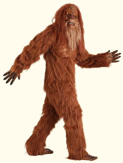 Sasquatch Full Body Faux Fur Party Onesie / SpiritHoods Diy Sasquatch Costume, Bigfoot Costume Diy, Big Foot Party Ideas, Big Foot Drawing, Sasquatch Costume, Animal Costumes For Adults, Bigfoot Party, Bigfoot Costume, Full Body Jumpsuit