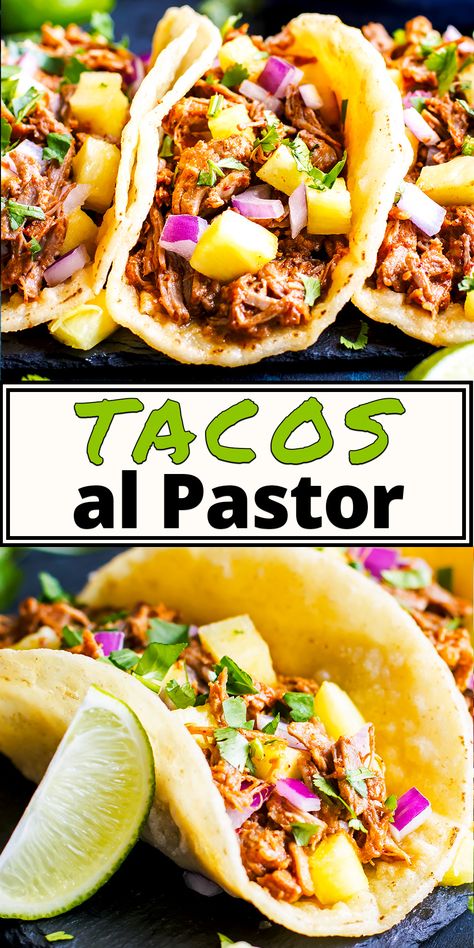 Al Pastor Instant Pot, Instant Pot Tacos, Taco Al Pastor, Tacos Al Pastor Recipe, Dinner Tacos, Tacos Dinner, Al Pastor Tacos, Pastor Tacos, Instant Pot Mexican