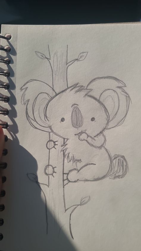 Drawing Koala Koala Sketch Easy, Koala Drawing Sketches, Envy Drawing, Whiteboard Drawings, Koala Drawing, Draw Book, Easy Cartoon, Cute Bob, Easy Cartoon Drawings