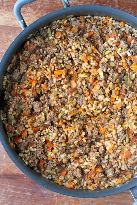 Barley Beef Skillet, Purple Barley Recipes, Pearled Barley Recipes, Barely Recipes, Recipes With Barley, Barley Recipe Healthy, Barley Recipes, Beef Skillet, Emily Bites