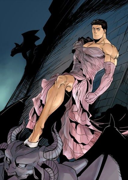 Bruce Wayne in a pink dress AND heels. Your argument is invalid. Superman X Batman, Superman X, Bob Kane, Arte Peculiar, Univers Dc, Batman Funny, Dc Comics Artwork, Im Batman, Dc Memes