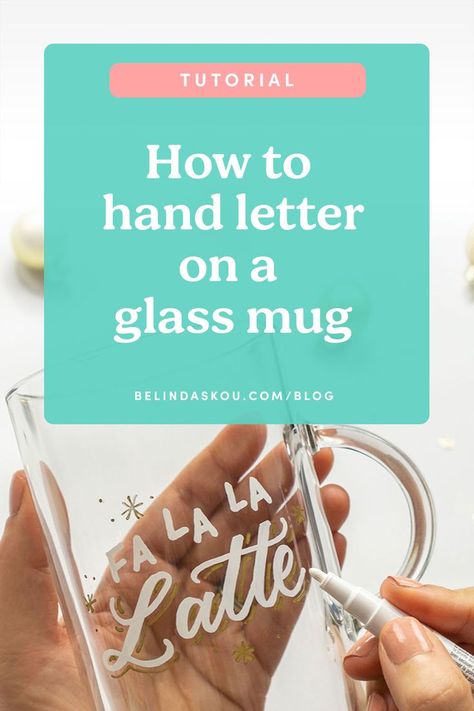 How to paint or letter on a glass mug. Makes for a great personalized Christmas gift! #mugdiy #diymugcustomization #productcustomization #paintonglass #letteronglass #letteringtutorial #mugdecorating #custommugdiy #personalizedgifts #handletteringartist #freelanceillustrator #chicagoartist Writing On Mugs, Glass Jar Diy, Hand Lettering Diy, Write On Glass, Diy Lettering, Crafts With Glass Jars, Diy Calligraphy, Calligraphy Signs, Diy Mugs