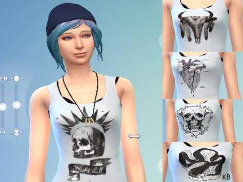 CAS Standalone 5 pack of tee's worn by Chloe Price in the video game Life is Strange. Only base game needed. This is a STANDALONE item. It does not replace any base game clothing. Simply extract... Cc Shopping, Claudia Dress, Game Life, Chloe Price, Sims 4 Body Mods, Rose Clothing, Sims 4 Expansions, Sims Ideas, Sims 4 Dresses