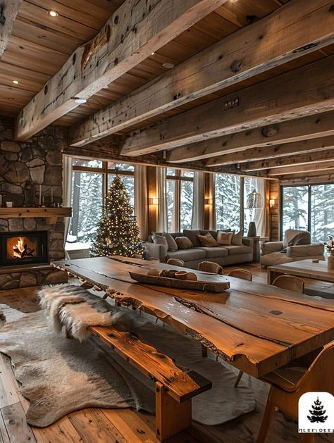 Cabin Christmas Decor, Cabin Aesthetic, Dream Cabin, Dream Life House, Cabin Home, Cabin Interiors, Rustic Home Design, Log Cabin Homes, Fantasy House