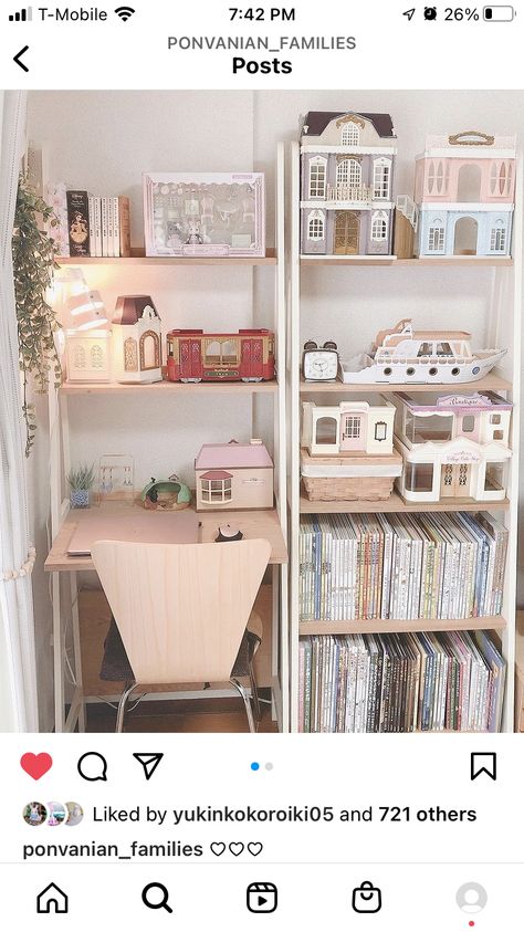 Calico Critter Storage Ideas, Sylvanian Families Storage, Calico Critters Storage, Calico Critters Storage Ideas, Sylvanian Display, Toys Room, Muji Home, Calico Critters Families, Calico Critter