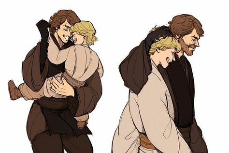 Anakin Skywalker & Luke Skywalker If Anakin wouldn't chose the dark everything would be great Ray Star Wars, Star Wars Clones, Anakin Vader, Star Wars Anakin, Star Wars Artwork, Star Wars Fan Art, Star Wars Pictures, Star Wars Fandom, Star Wars Clone Wars