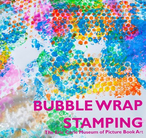 Gross-Motor Bubble Wrap Stamping | Carle Museum Bubble Wrap Stamping, Elementary Printmaking, Dc Painting, Bubble Wrap Crafts, Bubble Wrap Art, Adaptive Art, Teaching Crafts, April Crafts, Kids Motor Skills