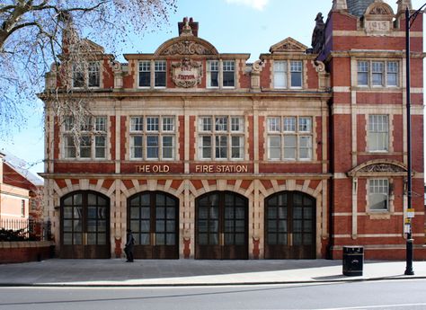 Fire Station Architecture, Old Fire Station, Old Firehouse, Vintage Floor Plans, Garage Apartments, Modular Building, House Fire, Classical Architecture, Brick Building