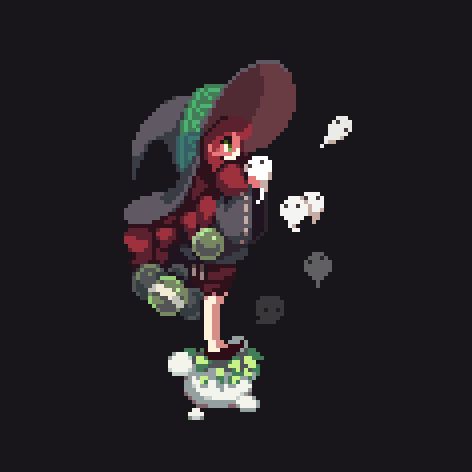 Witch Pixel Art Gif, Pixel Character Gif, Magic Pixel Art, Friends Pixel Art, Pixel Character Design, Witch Pixel Art, Pixel Witch, Witch Animation, Game Art Style