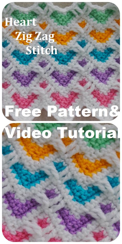 Uncinetto Zig Zag, Spike Stitch, Zig Zag Crochet, Zig Zag Stitch, Crochet Baby Blanket Free Pattern, Crochet Geek, Crochet Stitches Video, Haken Baby, Crochet Patterns Free Blanket