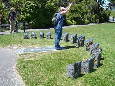 Human sundial, Wellington. Because of the time difference between ... Human Sundial, 13 Hours, Sensory Garden, Sundials, Wellington New Zealand, Travel Safety, Kids Sensory, Garden Landscape, Safe Travel