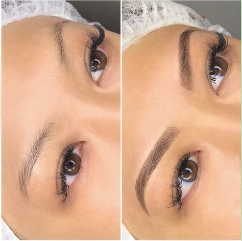 Hybrid Brows Before And After, Ombre Tattoo Eyebrows, Eyebrow Tattoo Before And After, Hybrid Eyebrows, Microblading Inspiration, Eyebrow Tattoo Ideas, Combo Brows Microblading, Hybrid Brows, Microshading Eyebrows