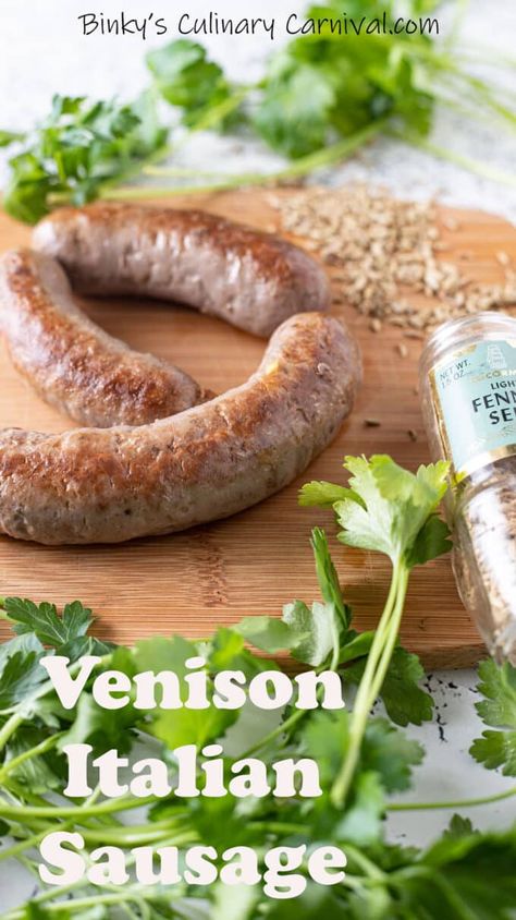 Venison Italian Sausage, Venison Sausage Recipes, Italian Sausage Recipe, Venison Sausage, How To Cook Venison, Sausage Making Recipes, Homemade Sausage Recipes, Sausage Meatballs, Deer Recipes