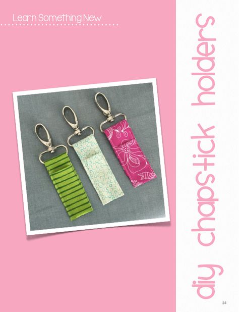 Diy Chapstick Holder, Chapstick Diy, Diy Chapstick, Magazine Diy, Keychain Pouch, Essential Oil Bag, Diy Sewing Gifts, Lds Young Women, Diy Holder