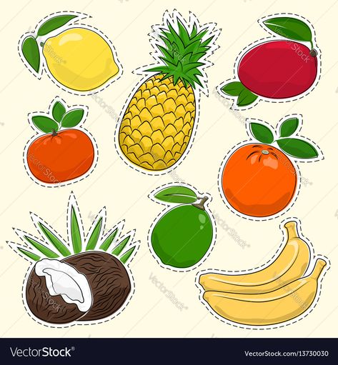 Tooth Preschool, Banana Vector, Summer Drink Menu, Dental Health Crafts, Coconut And Banana, Felt Doll House, Fruit Sketch, Fruit Stickers, Tooth Chart