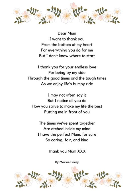 Digital poem print for Mum/Mother's Day poem/Mummy Poem/Gift for Mum - Can print out as A4/A5 - would look wonderful printed on glossy photo paper Mother S Day Poems, Mom Poems For Mothers Day, Poems For Mom From Daughter Short, Mother Day Quotes For Mom, Mother’s Day Poems, A Poem For My Mother, Fack Pic, Mother Day Poem, Mother’s Day Poems From Kids