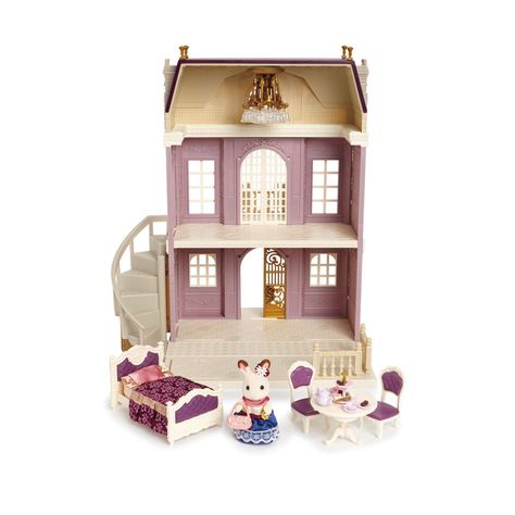 Complete Bedroom Set, Calico Critters Families, Town Building, Red Roof, Calico Critters, Beautiful Chandelier, Sylvanian Families, City House, Story House