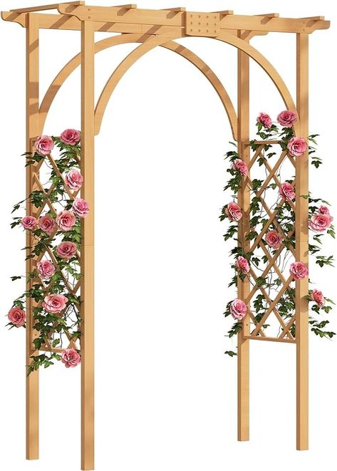 Amazon.com: YITAHOME 7.1FT Garden Wooden Trellis, Garden Arch for Climbing Plants, Garden Arbor Plant Stand for Wedding Ceremony Birthdays Parties Proposals, Decor for Indoor Outdoor Backyard : Everything Else Outdoor Wedding Lanterns, Arbor Design, Wood Wedding Arches, Arbor Trellis, Grape Vine Trellis, Wooden Wedding Arches, Wood Arbor, Garden Arch Trellis, Wood Trellis