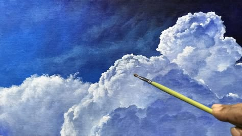 How To Paint Clouds Acrylic, Cloud Painting Acrylic, Oil Painting Tutorials, Art Methods, Painting Clouds, Watercolor Clouds, Sketch Images, Sky Art Painting, Learning Art