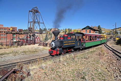 Cripple Creek and Victor Narrow Gauge Railroad | Cripple Creek, South Central, Colorado | Colorado Vacation Directory California Zephyr, Yellowstone Trip, Heritage Railway, Scenic Train Rides, Cripple Creek, Railroad History, Southern Railways, Colorado Vacation, Watercolor Pencil