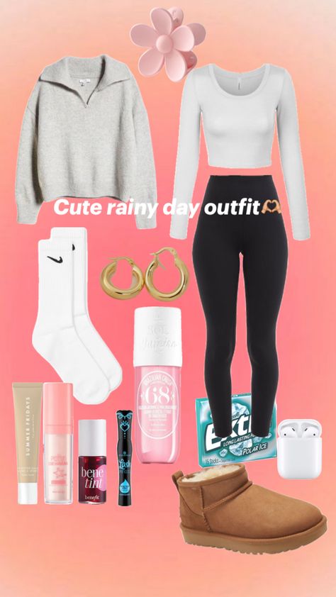 Try this outfit out when it rains!! Raining Day Outfit, Basic Girl, Road Trip Essentials, When It Rains, Rainy Day Outfit, Day Outfit, Rainy Days, School Outfits, Rainy Day