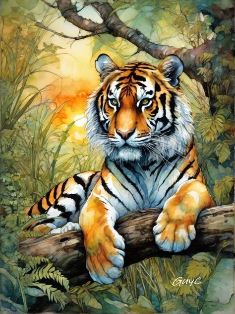 Nature Painting Images, Art Tigre, Zoo Photos, Tiger Artwork, Tiger Wall Art, Tiger Drawing, Drawing Competition, Fabric Painting Techniques, Animal Illustration Art