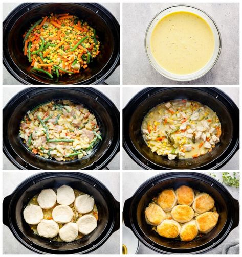 Crockpot Chicken Pot Pie Recipe, Chicken Pot Pie Recipe Crockpot, Pot Pie Recipe Easy, Biscuit Chicken Pot Pie, Slow Cooker Chicken Pot Pie, Crockpot Chicken Pot Pie, Chicken Pot Pie Casserole, Delicious Chicken Dinners, Chicken Pot Pie Recipe