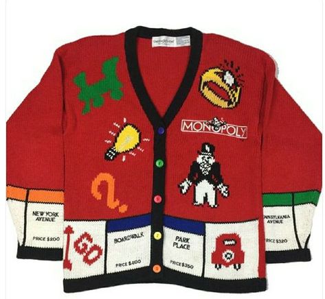 Christmas Monopoly, Nex York, Vintage Monopoly, Monopoly Game, Vintage Sweater, Cool Sweaters, Dream Clothes, Ugly Sweater, Vintage Sweaters