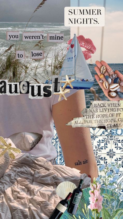 salt air and the rust on your door #august #taylorswift #summer #betty #augustine #nature #vibes #james #beach #coastalaesthetic #tattoo August Salt Air, Salt Air Tattoo, Salt Air And The Rust On Your Door, August Vibes, Summer Core, Air Tattoo, Wall Pics, Swift Wallpaper, Nature Vibes