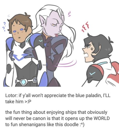 Yes exactly. It's all fun and games until it becomes canon Voltron Lotor X Lance, Lancelot Voltron, Lotor X Lance, Lance X Lotor, Prince Lotor, Lance Mcclain, Klance Comics, Voltron Funny, Keith Kogane