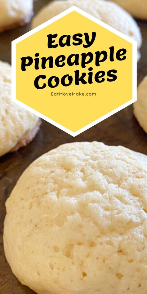 Pineapple Jam Cookies, Hawaiian Drop Cookies, Soft Pineapple Cookies, Pineapple Crinkle Cookies, Pineapple Drop Cookies Recipe, Pineapple Cake Cookies, Pineapple Cookie Recipes, Pineapple Cookies Easy, Pineapple Cookies Crushed