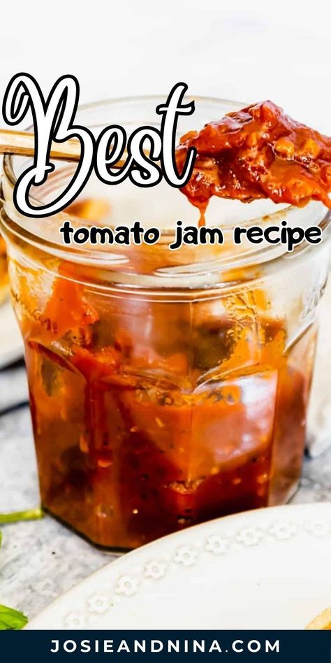 Slow roasted tomato jam is rich, sweet and what you need all over your crostini. A sweet, savory jam ripe with caramelized cherry tomatoes and roasted garlic, this warm tomato jam is great base for avocado toast, a spread for turkey sandwich or equally at home on a charcuterie board. It’ll be your jam. Easy Tomato Jam, Toasted Cherry Tomatoes, Tomato Jam Recipe, Savory Jam, Tomatoes On Toast, Slow Roasted Tomatoes, Turkey Sandwich, Tomato Jam, Italian Recipes Easy