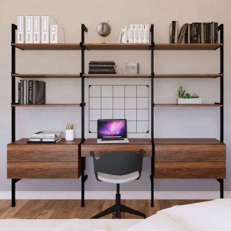 Modern Retail Display Shelving init Shelves For Small Spaces, Desk With Shelving, Office Shelves, Home Office Shelves, Shelves Modern, Small Space Office, Display Shelving, Store Layout, Frame Shelf