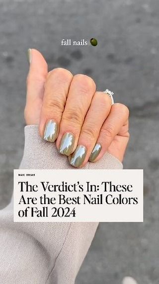 The Everygirl® on Instagram: "We'll take a martini with these olive green nails. 🫒 Tap the link in our bio for our favorite trending fall nail colors to wear this season. #fallnails
⁠
video credit: @dlrmk" Olive Colored Nails, Olive Martini Nails, Olive Nail Color, Dirty Martini Nails, Green Olive Nails, Fall Nails Green, Khaki Nails, Olive Green Nails, Martini Nails