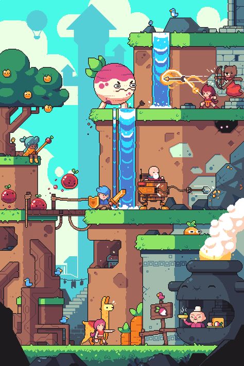 2d Game Character Design Concept, Pixel Platformer, Image Pixel Art, Pixel Art Landscape, Piskel Art, Pixel Art Background, Pixel Characters, Pixel Art Tutorial, Arte 8 Bits