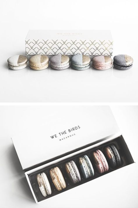 Bakeshop Aesthetic, Luxury Dessert Packaging, Brilliant Packaging Design, Macaroon Packaging, Easy Macaroons Recipe, Dessert Package, Macaroon Box, Macaron Packaging, Biscuit Packaging