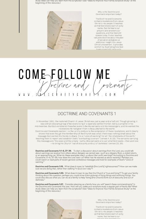 Doctrine And Covenants, Family Learning, Church Activities, Study Program, Study Help, C Section, Church Ideas, Latter Days, Yearly Planner