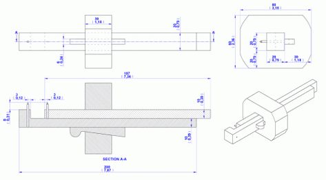 Mortise gauge (Wedge version) - Assembly drawing Mortise Chisel, Marking Gauge, Bar Stock, Free Woodworking Plans, Student Project, Woodworking Plan, Woodworking Plans Free, Hand Tool, Fall Accessories