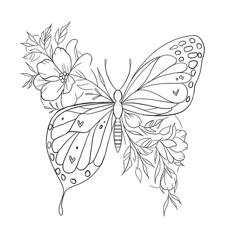 Butterfly Stencils Tattoo, Line Work Butterfly Tattoo, Aztec Butterfly, Butterfly Drawing Outline, Inner Peace Tattoo, Butterfly Mandala Tattoo, Wrist Tattoos Words, Coloring Pages Nature, Butterfly Stencil