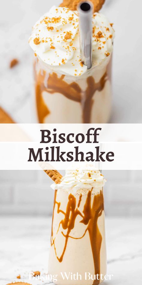 Calling all cookie butter lovers! Our Biscoff Milkshake is the ultimate treat that combines the magic of Biscoff cookies and the creaminess of a shake. Dessert or drink? You decide! Cookie Milkshake Recipe, Biscoff Milkshake, Cookie Milkshake, Biscoff Recipes, Biscoff Cookie Butter, Fall Baking Recipes, Milkshake Recipe, Biscoff Cookies, Ginger Nut