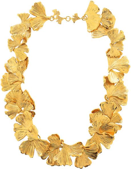 Aurelie Bidermann Gold Gold Plate Ginko Leaf Necklace Bohemian Autumn Wedding, Aurelie Bidermann, Diamond Necklace Designs, Metal Clay Jewelry, Leaf Bracelet, Ginkgo Leaf, Metal Clay, All That Glitters, Leaf Necklace